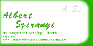albert sziranyi business card
